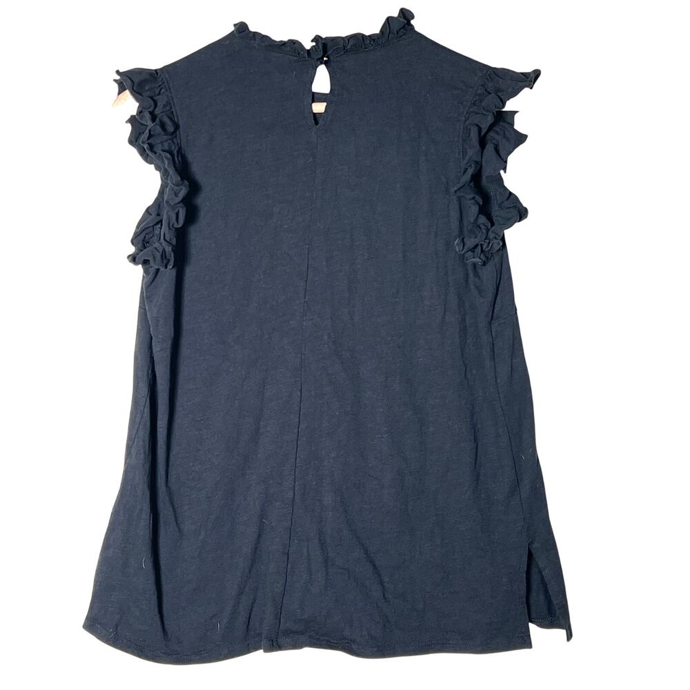 Sweet Journey black sleeveless mock neck blouse top shirt size medium M B198